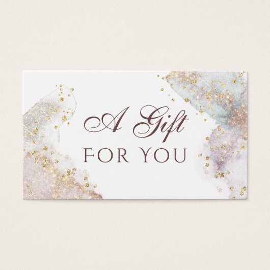 Glitter waterverf vormen cadeaubon visitekaartje (Voorkant)