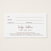 Glitter waterverf vormen cadeaubon visitekaartje (Achterkant)