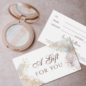 Glitter waterverf vormen cadeaubon visitekaartje