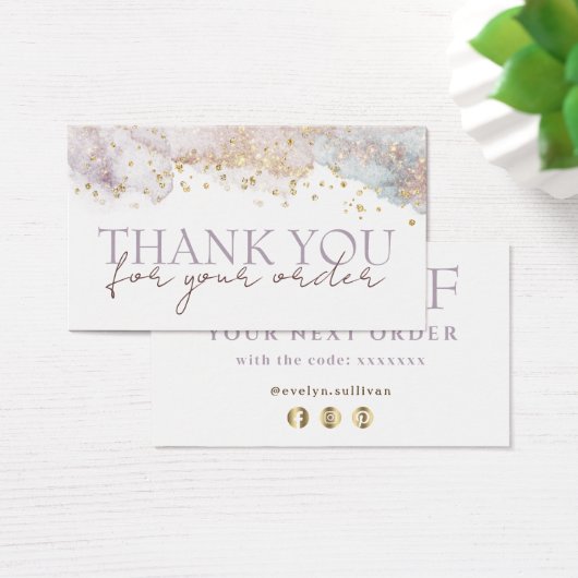 Glitter waterverf vormen dank u kortingskaart visitekaartje (Bureau)
