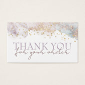 Glitter waterverf vormen dank u kortingskaart visitekaartje (Voorkant)