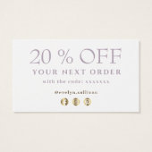 Glitter waterverf vormen dank u kortingskaart visitekaartje (Achterkant)