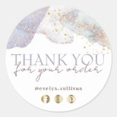 Glitter waterverf vormen dank u sticker (Voorkant)