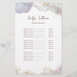 Glitter waterverf vormen prijslijst flyer