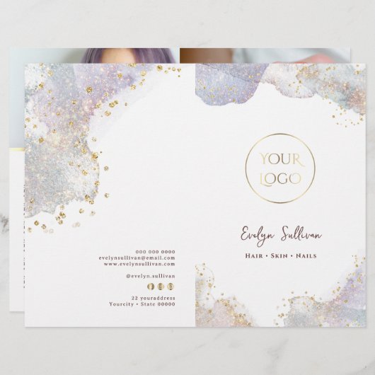 Glitter waterverf vormen service menubrochure (Voorkant / Achterkant)