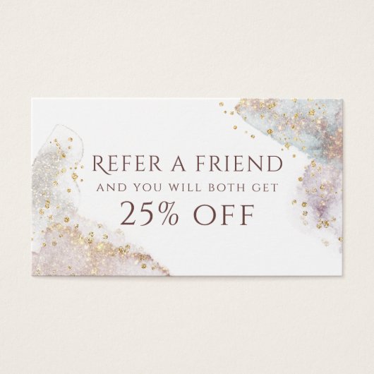 Glitter waterverf vormen verwijzingskaart visitekaartje (Voorkant)