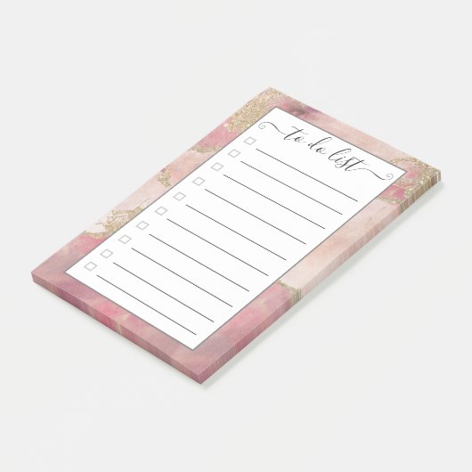 Glitter waterverf wash ombre takenlijst" post-it® notes (Schuin)