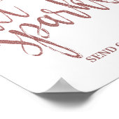 Glitter Weddenschap houdt van Roos Glitter Weddens Poster (Hoek)