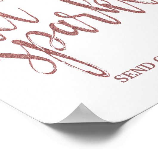 Glitter Weddenschap houdt van Roos Glitter Weddens Poster (Hoek)