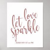 Glitter Weddenschap houdt van Roos Glitter Weddens Poster (Voorkant)
