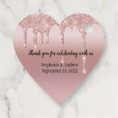 Glitter Weddenschap op maat van Roos Gold Driving Bedankjes Labels (Achterkant)