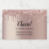 Glitter Weddenschap op maat van Roos Gold Driving Sparkling Wijnetiket (Enkel label)