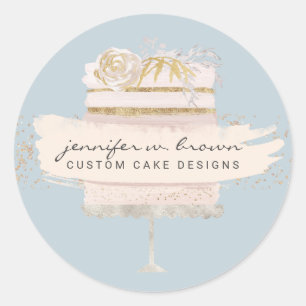 Glitter Wedding Cake Bakery Event Planner Ronde Sticker