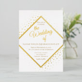 Glitter Wedding door Classy gold Folie Uitnodiging (Staand Voorkant)