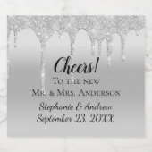 Glitter Wedding Favor op maat Sparkling Wijnetiket (Enkel label)