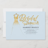 Glitter Wedding Gown Dusty Blue Vrijgezellenfeest Kaart (Voorkant)