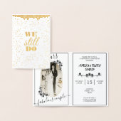 Glitter Wedding Jubileum Afbeelding Gold 50th Folie Kaarten (Display)
