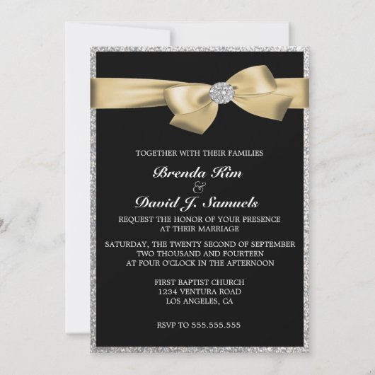 Glitter Wedding Uitnodiging (Voorkant)