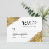 Glitter Wedding Verloving RSVP Kaartje (Staand voorkant)