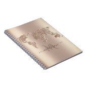 Glitter Wereldkaart Reis Monogram   Notitieboek (Rechterzijde)
