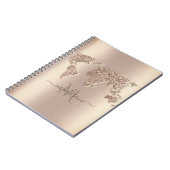 Glitter Wereldkaart Reis Monogram   Notitieboek (Linkerzijde)