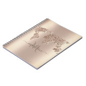 Glitter Wereldkaart Travel Monogram Notitieboek (Linkerzijde)
