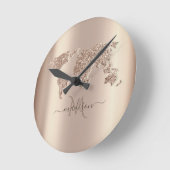 Glitter Wereldkaart Travel Monogram     Ronde Klok (Hoek)