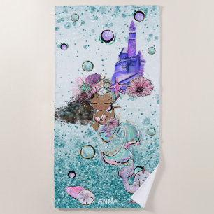 *~* Glitter Whale Mermaid Star Sand Castle Strandlaken