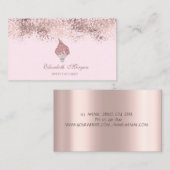 Glitter Whisk Rose Gold Drips Bakery Pink Visitekaartje (Voorkant / Achterkant)