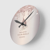 Glitter Whisk Rose Gold Glitter Drips Bakery Ronde Klok (Hoek)