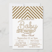 Glitter White en Gold baby shower nodigt u uit Kaart (Voorkant)