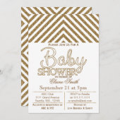 Glitter White en Gold baby shower nodigt u uit Kaart (Voorkant / Achterkant)