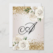 Glitter White Floral Glam Sweet Sixteen Kaart (Achterkant)