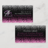 Glitter White & Pink Star Regen Juwelier Visitekaartje (Voorkant / Achterkant)