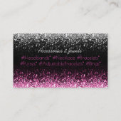Glitter White & Pink Star Regen Juwelier Visitekaartje (Achterkant)