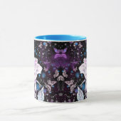Glitter White Rose en Butterflies Coffee Mok (Midden)