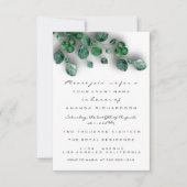 Glitter White Rose Green Baby shower Feet Kaart (Voorkant)