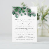 Glitter White Rose Green Baby shower Feet Kaart (Staand voorkant)