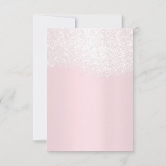 Glitter White roze Vrijgezellenfeest Sweet 16th Kaart (Achterkant)