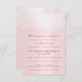 Glitter White roze Vrijgezellenfeest Sweet 16th Kaart (Voorkant / Achterkant)