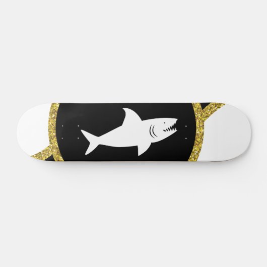 Glitter White Shark Skateboard (Horizontaal)