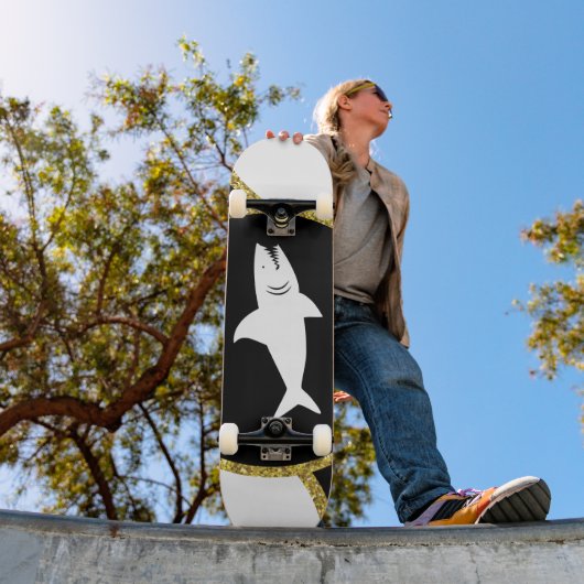 Glitter White Shark Skateboard (Buiten 1)