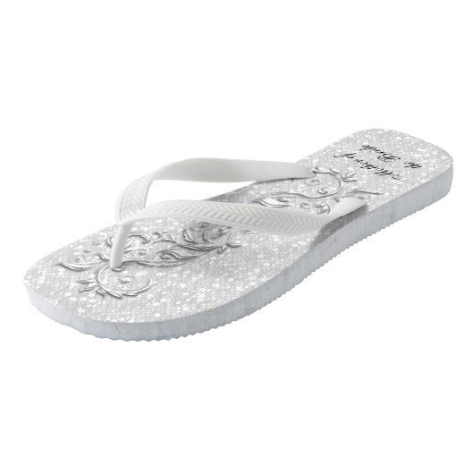 Glitter White | Weddenschap Teenslippers (Schuin)