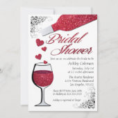 Glitter Wijn Bruids Douche Uitnodiging (Voorkant)