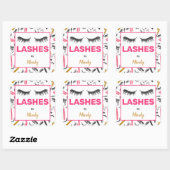 Glitter wimpers make-up artiest Waterverf Vierkante Sticker (Vel)