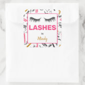 Glitter wimpers make-up artiest Waterverf Vierkante Sticker (Tas)