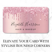 Glitter wimpers roze visitekaartje