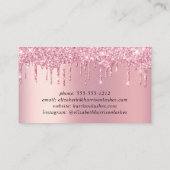 Glitter wimpers roze visitekaartje (Achterkant)