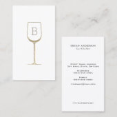 Glitter Wine Bartender Sommelier Monogram Visitekaartje (Voorkant / Achterkant)