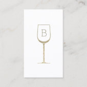 Glitter Wine Bartender Sommelier Monogram Visitekaartje (Voorkant)